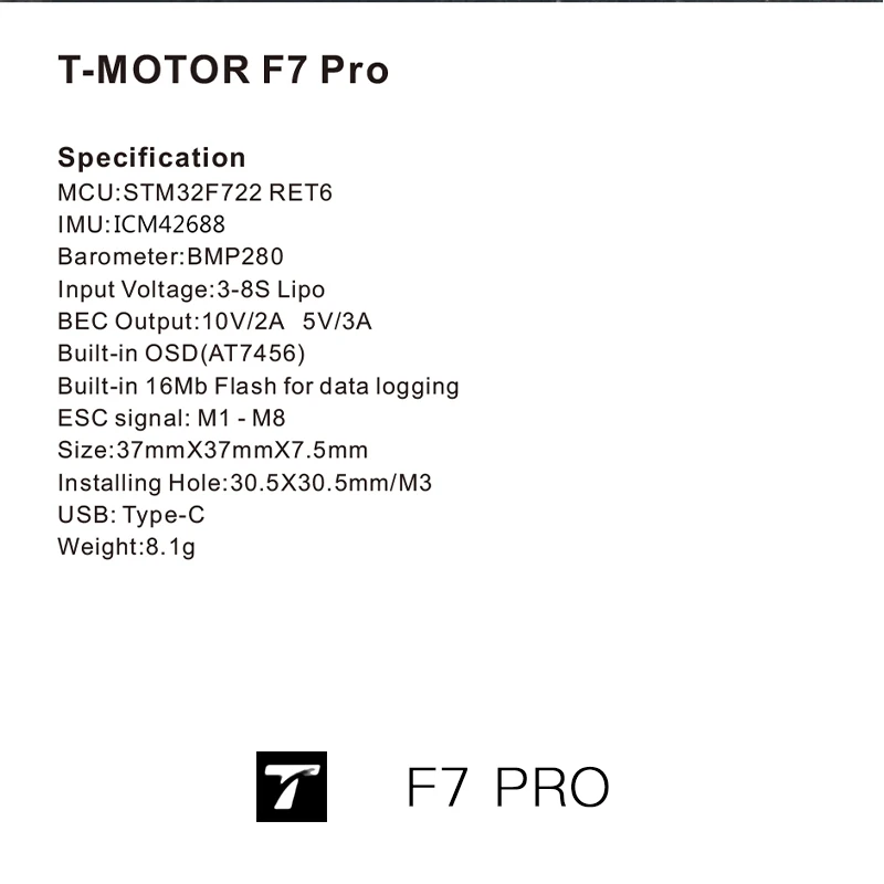 F7 PRO T-모터 비행 컨트롤러 완전 기능 30x3 - T-Motor F7 Pro Flight Controller 리뷰 및 가격